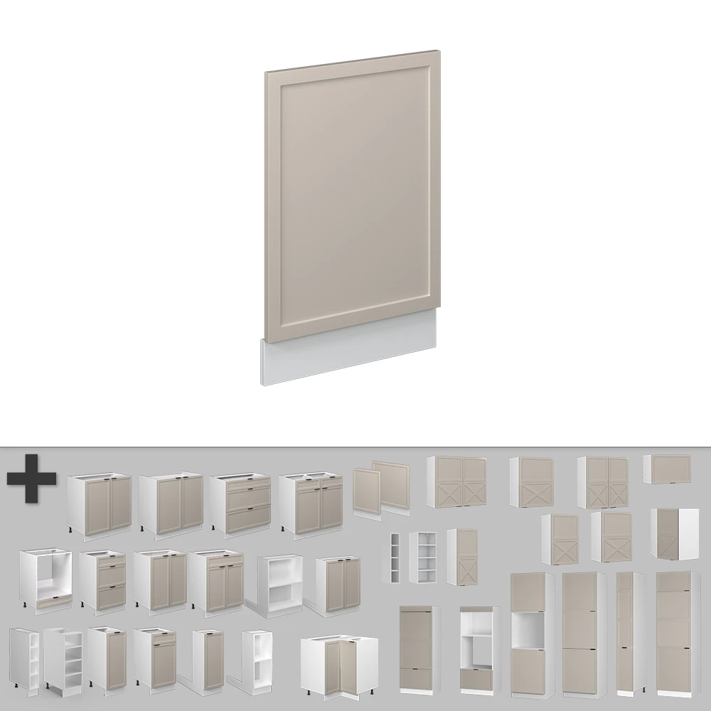 Frontpaneel in GrijsBeige op een witte achtergrond
