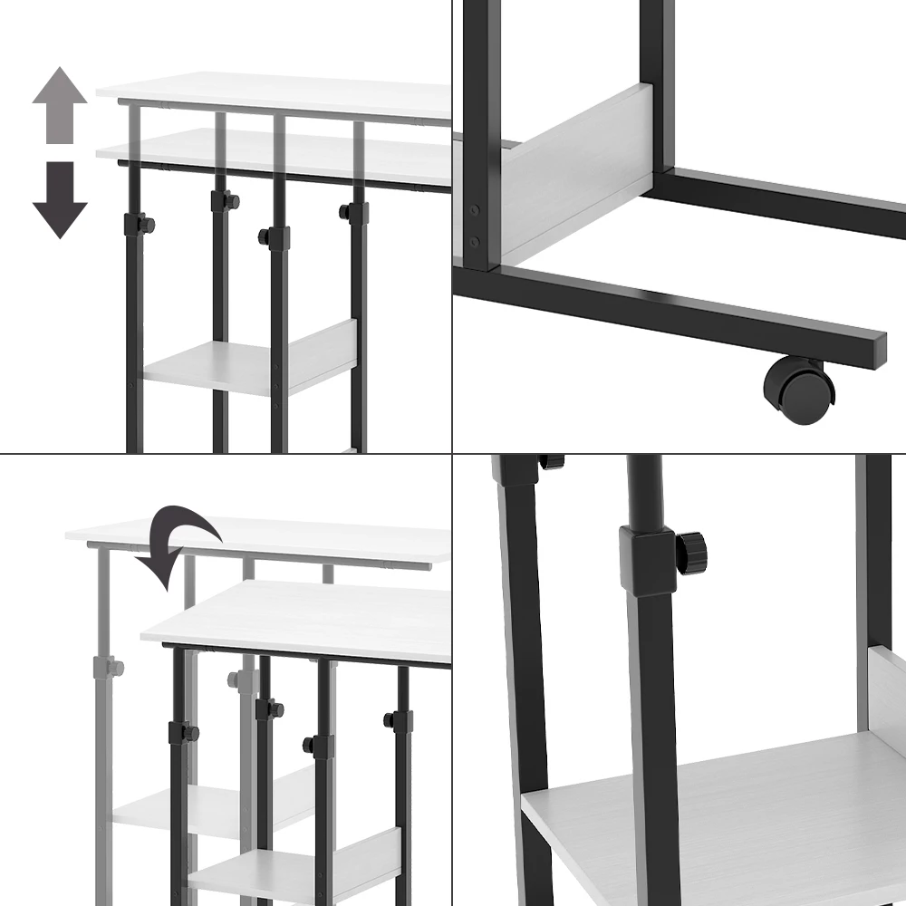 Close-up van Salontafel in Wit, met ontwerp- en oppervlakte-details