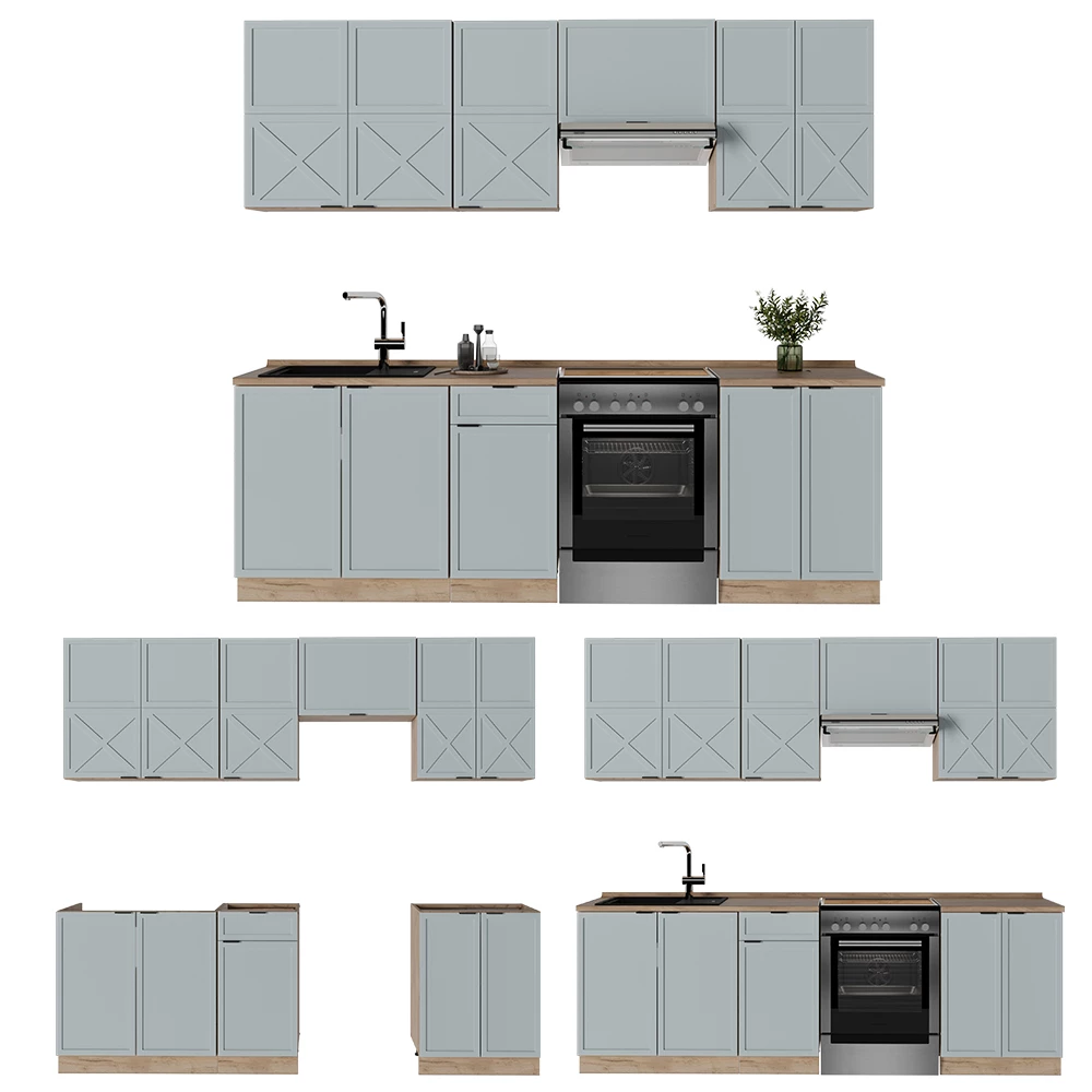 Vicco Cuisine en Angle Fame-Line, Anthracite Campagne
