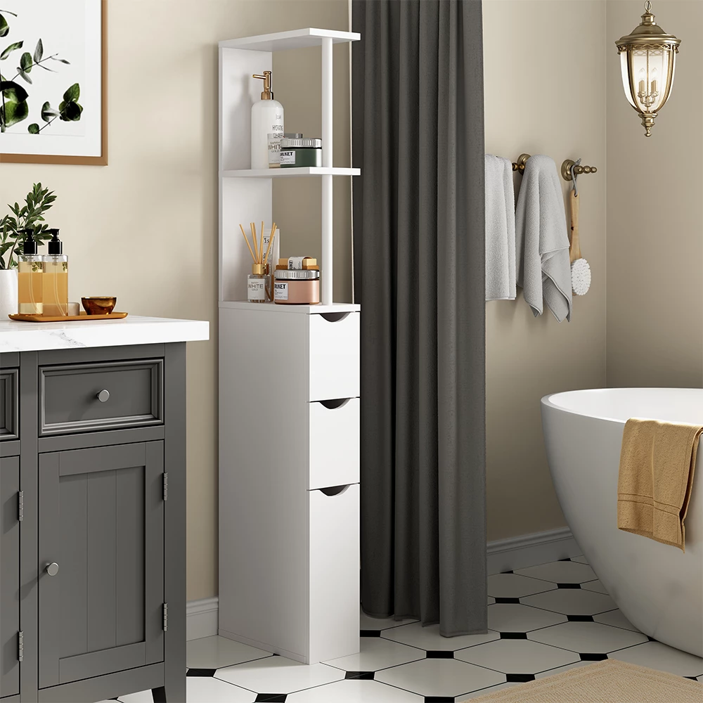 Vicco Badrumsskåp Vit 15x137 cm, Vera