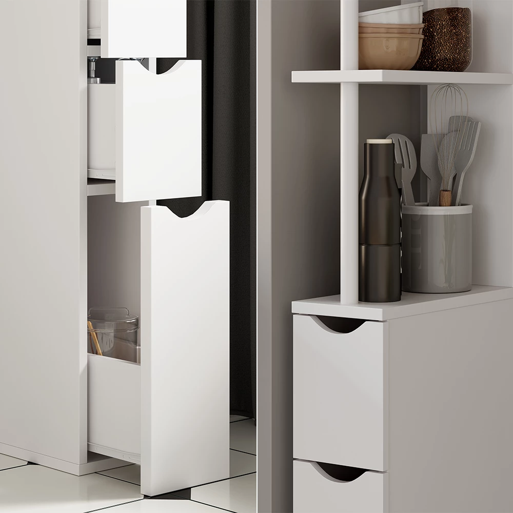 Vicco Badrumsskåp Vit 15x137 cm, Vera