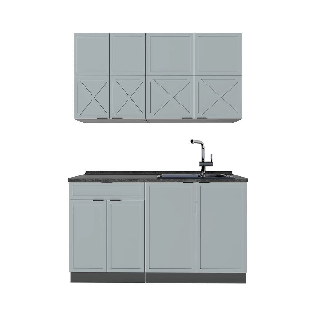 Cozinha individual Vicco "Fame-Line", azul-cinza claro/antracite, 140 cm, antracite AP