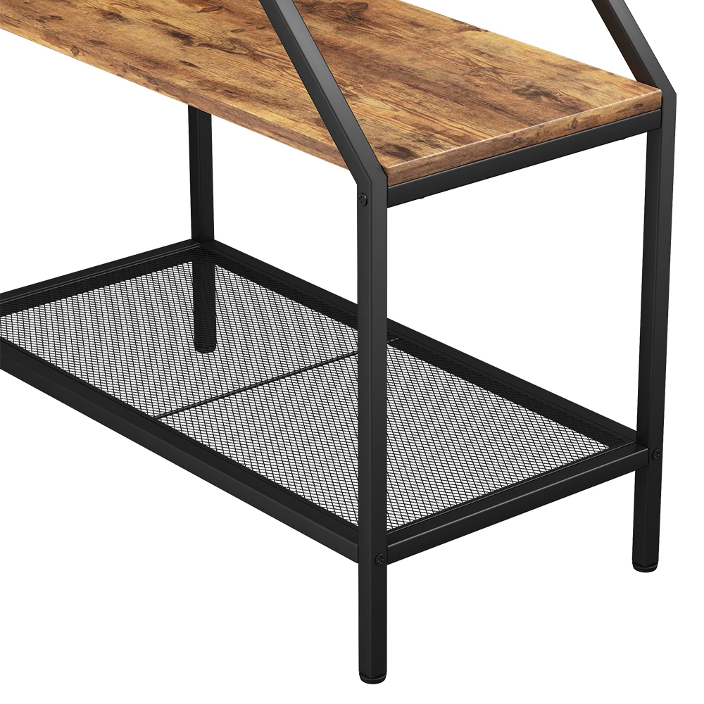 Nahaufnahme von Anstelltisch  in Eiche rustikal, zeigt Design- und Oberflächendetails