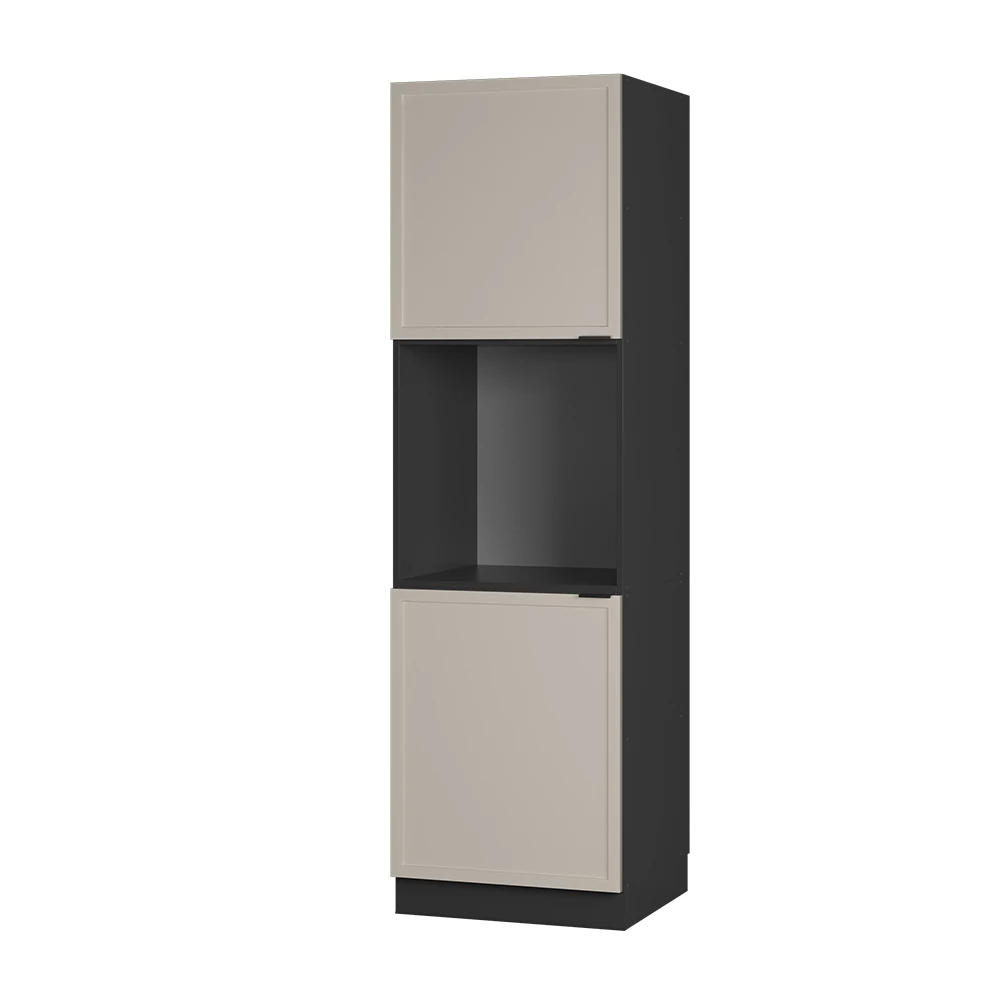 Armoire pour cuisinière en GrisBeige sur fond blanc