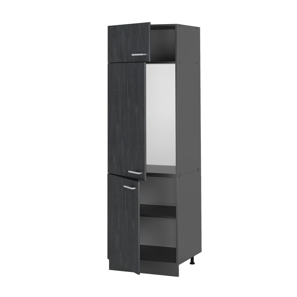 Credenza Cucina Bergamo 80 Cm Vicco Mobile - Grigio/Rovere, Design Funzionale E Moderno - Foto 3