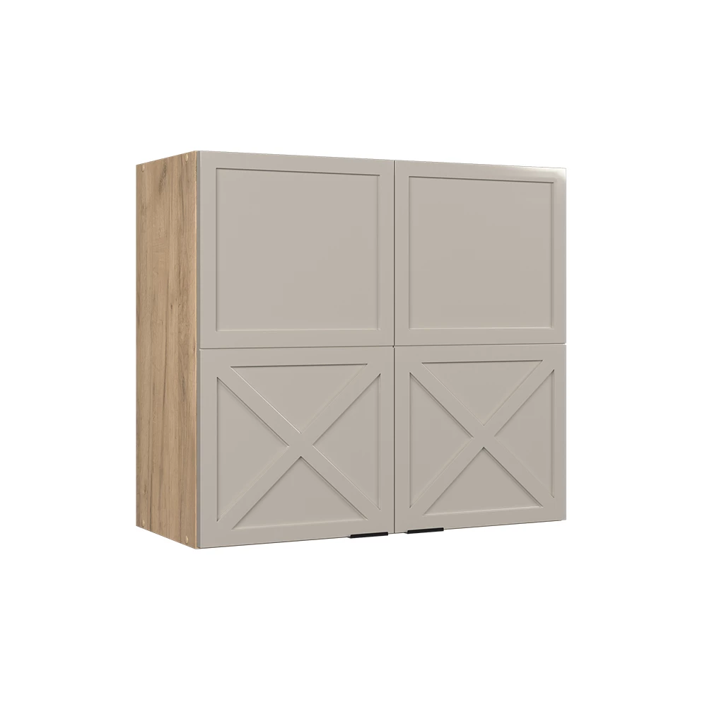 Hängeschrank in GrauBeige auf weißem Hintergrund