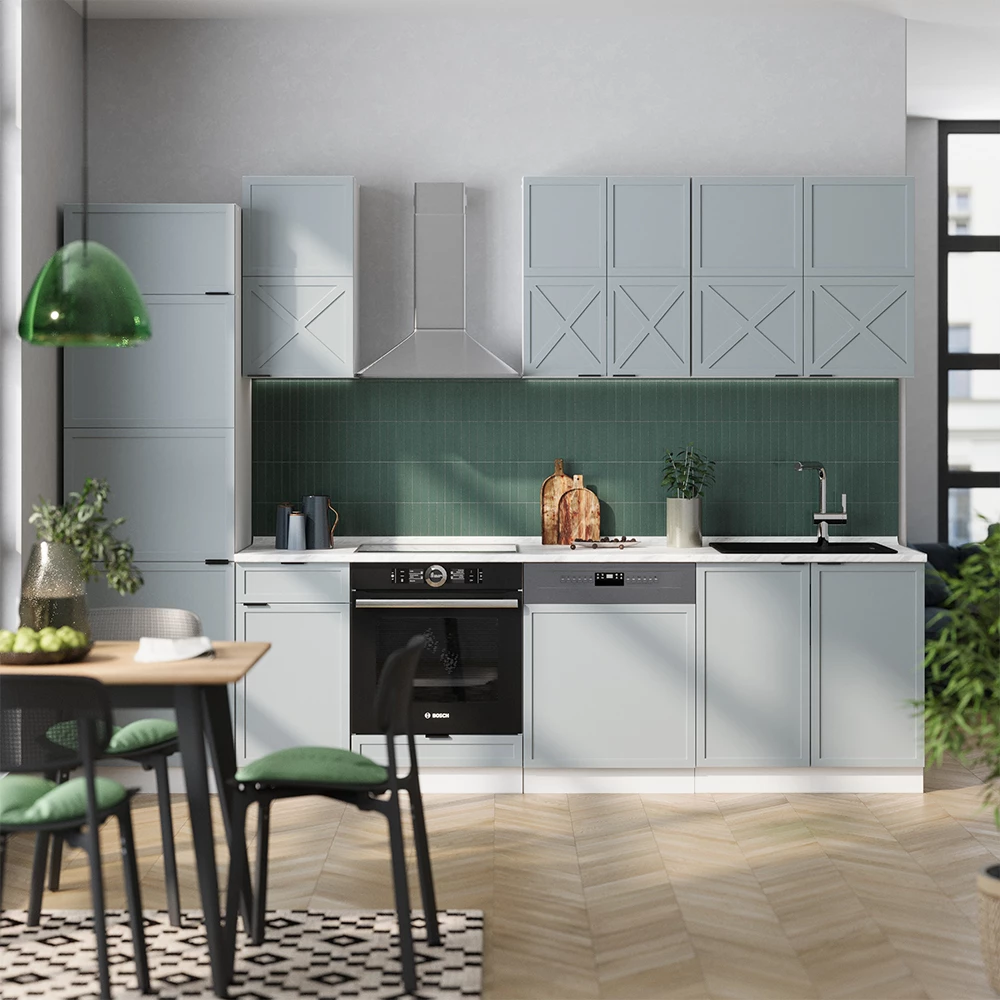 Kuchynský kút in Svetlomodrá/sivá/biela on white background