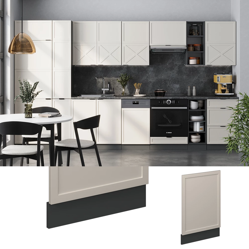 Etupaneeli in Harmaa beige on white background