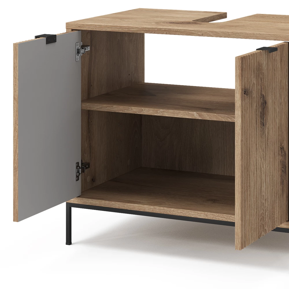 livinity® Waschtischunterschrank Viking Oak 70 x 63 cm mit 2 Türen, Eliza