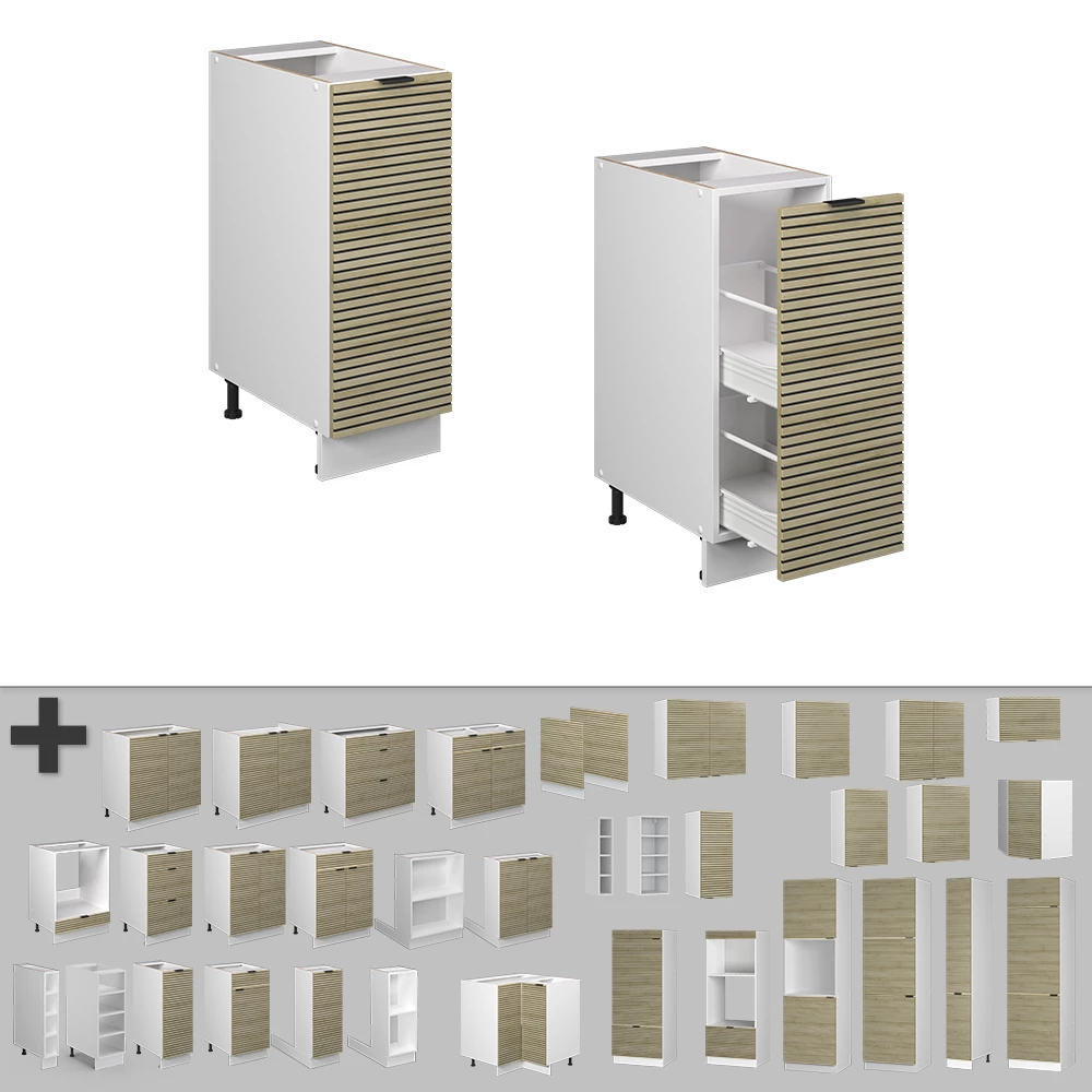 Nahaufnahme von Apothekerschrank in Eiche Paneel, zeigt Design- und Oberflächendetails