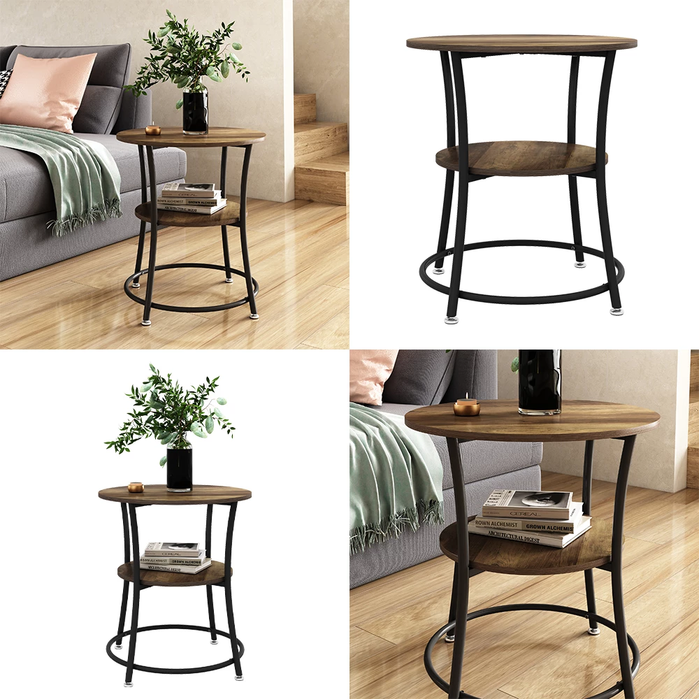 Couchtisch Quebec Antikholz 50 x 50 cm mit Ablage livinity®