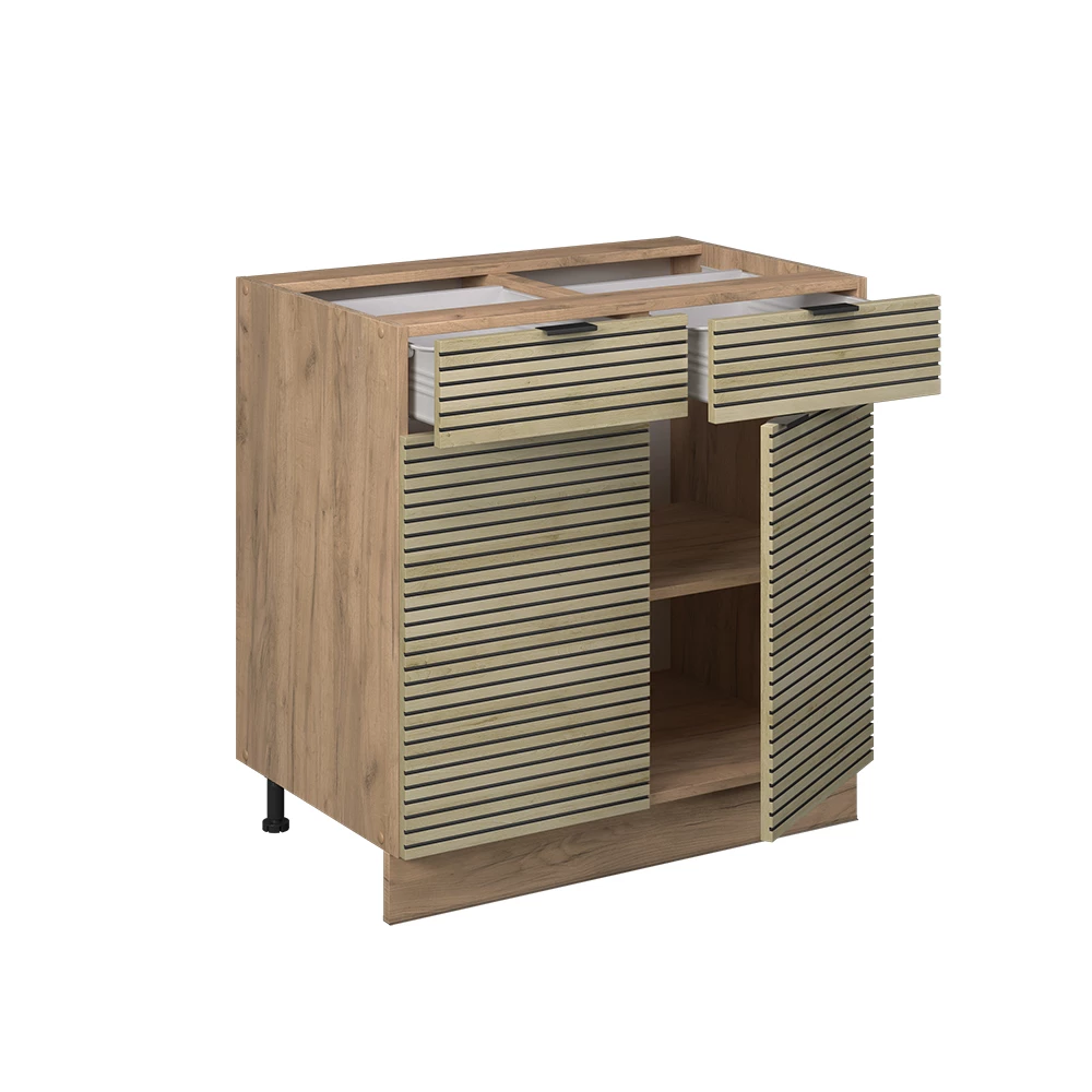 Vicco Keukenonderkast R-Line, Antraciet landhuis, 80 cm zonder werkblad