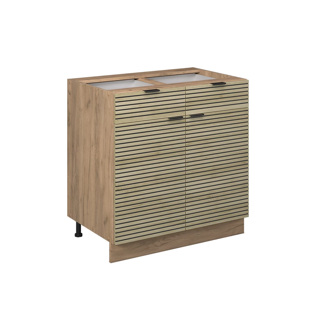 Keukenonderkast in Eiken paneel on white background
