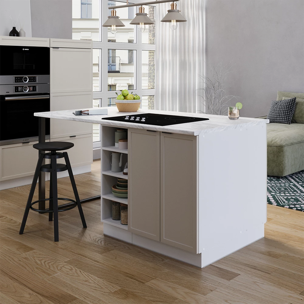 Vicco Isola cucina "Fame-Line", GrigioBeige, 90 cm senza piano di lavoro