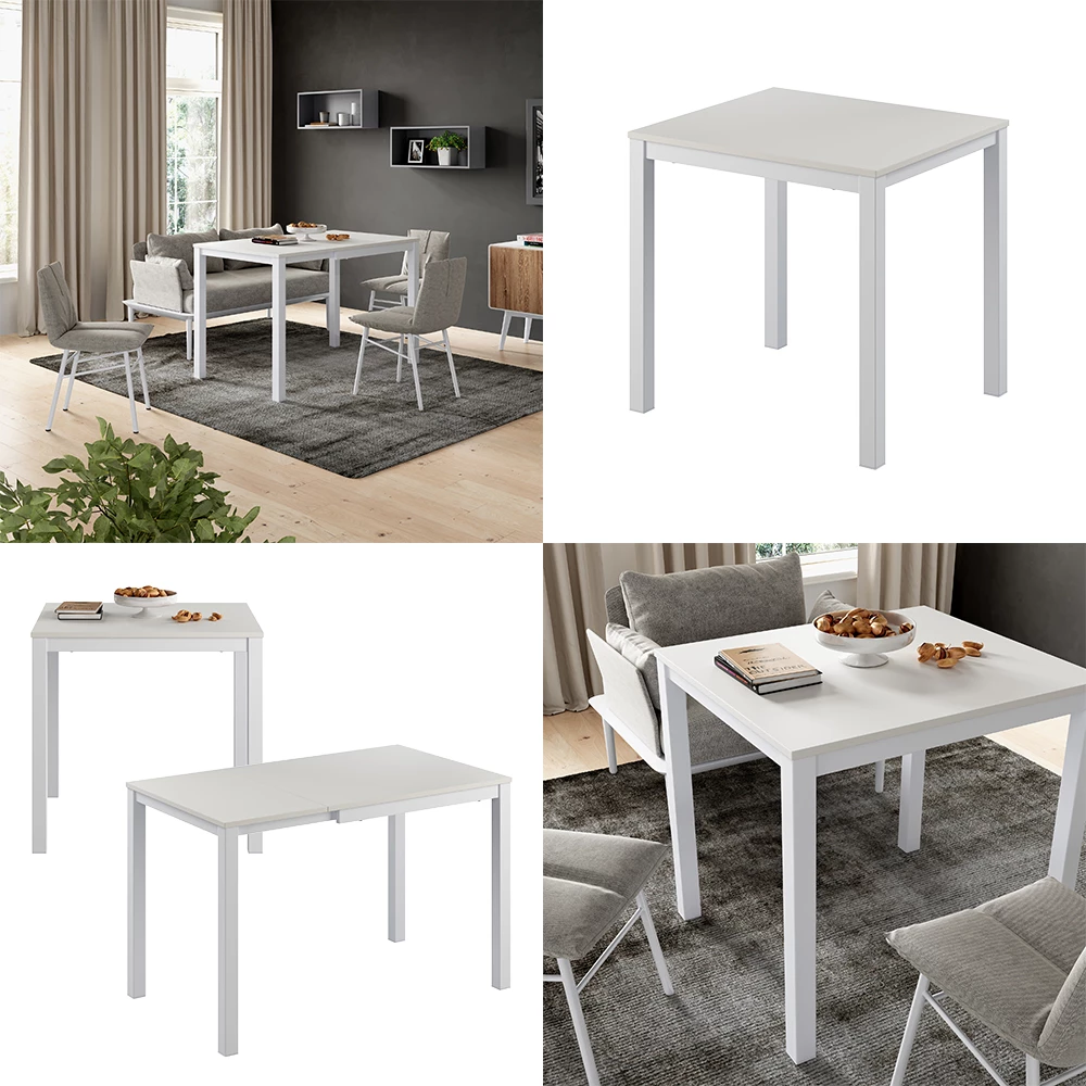 Esstisch Granny Weiß 80-120 x 70 cm ausziehbar livinity®