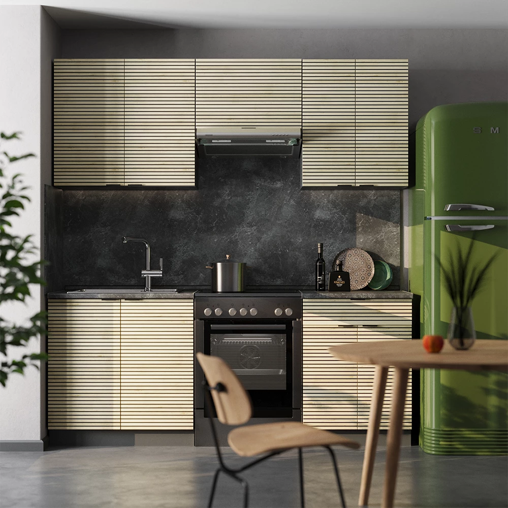 Vicco Keittokomero Tammipaneeli/antrasiitti 200cm, AP Marble, Fame-Line