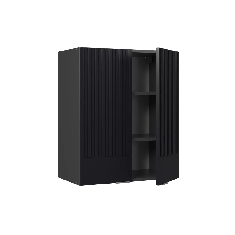 Seinäkaappi in Musta raidallinen on white background