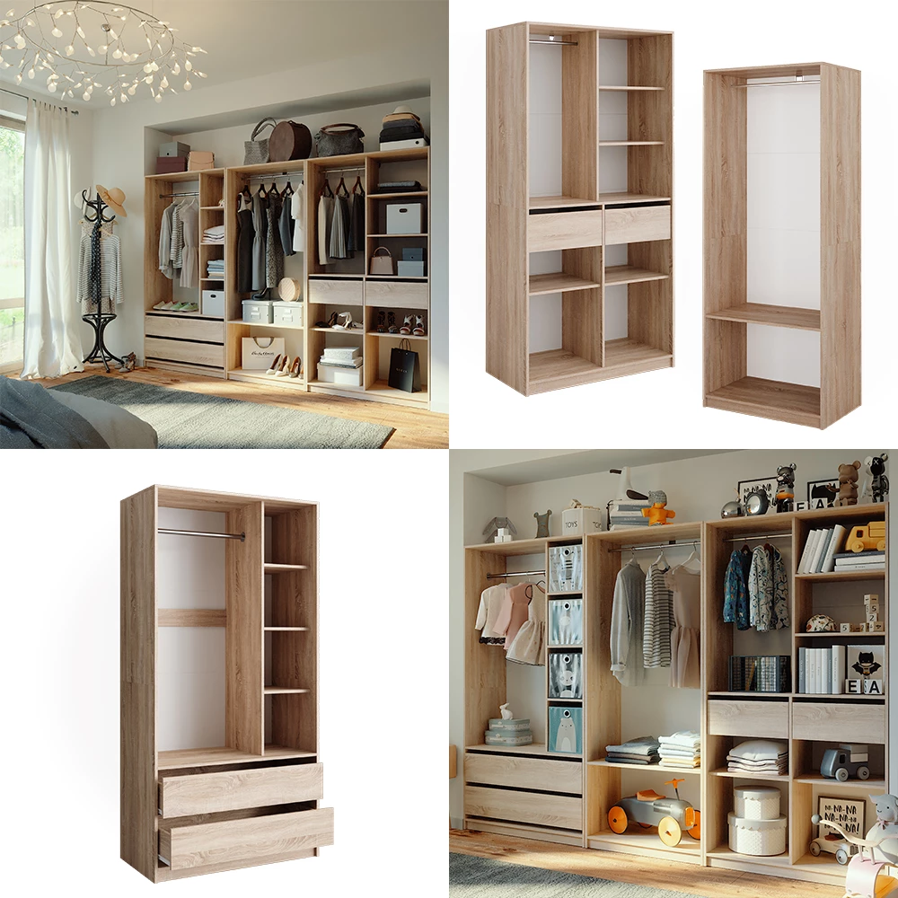 livinity® Kleiderschrank Sonoma 100 x 200 cm 3er Set, Elmo