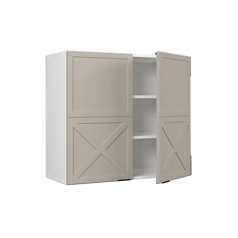 Hängeschrank in GrauBeige auf weißem Hintergrund
