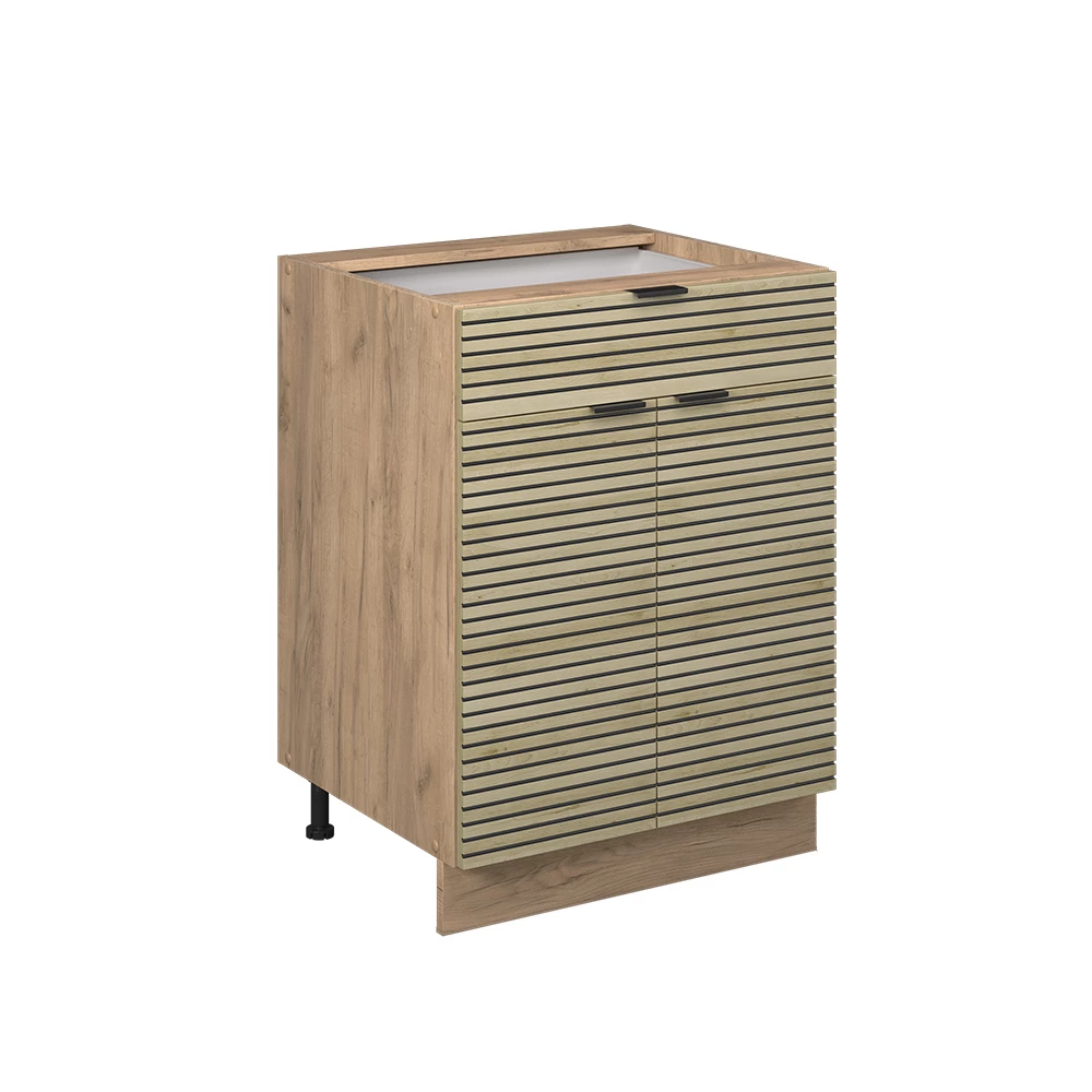 Keukenonderkast in Eiken paneel on white background