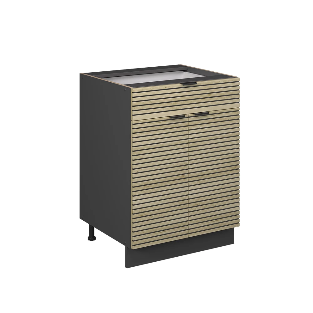 Keukenonderkast in Eiken paneel on white background