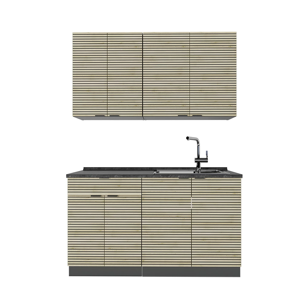 Vicco Pojedyncza kuchnia Panel dębowy/antracyt 140 cm , BP Antracyt, Fame-Line