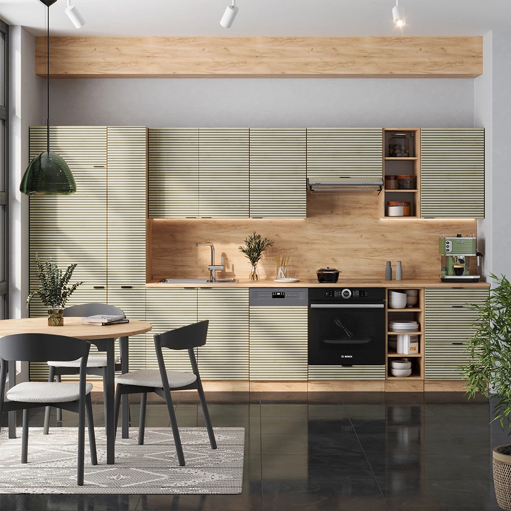 Kitchenette in Painel de carvalho/carvalho Goldkraft on white background