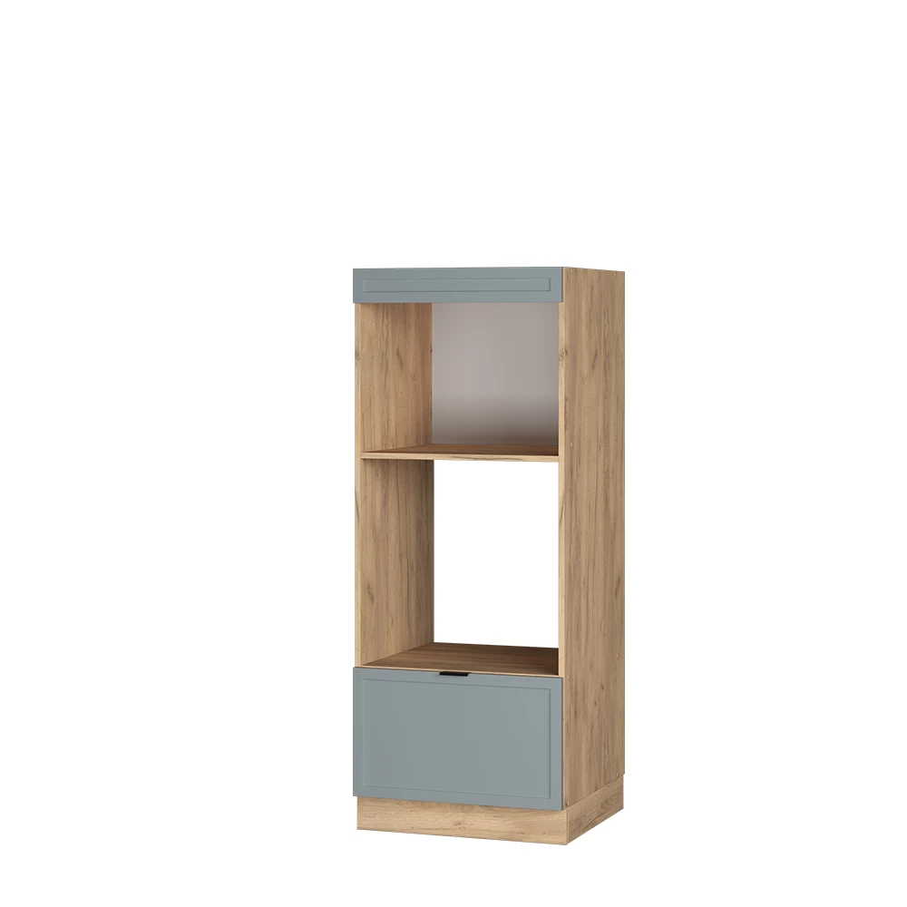 Armoire micro-ondes en Bleu clair-gris sur fond blanc