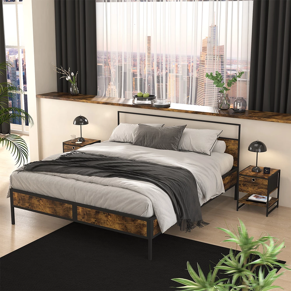 Nachttisch in Eiche rustikal auf weißem Hintergrund