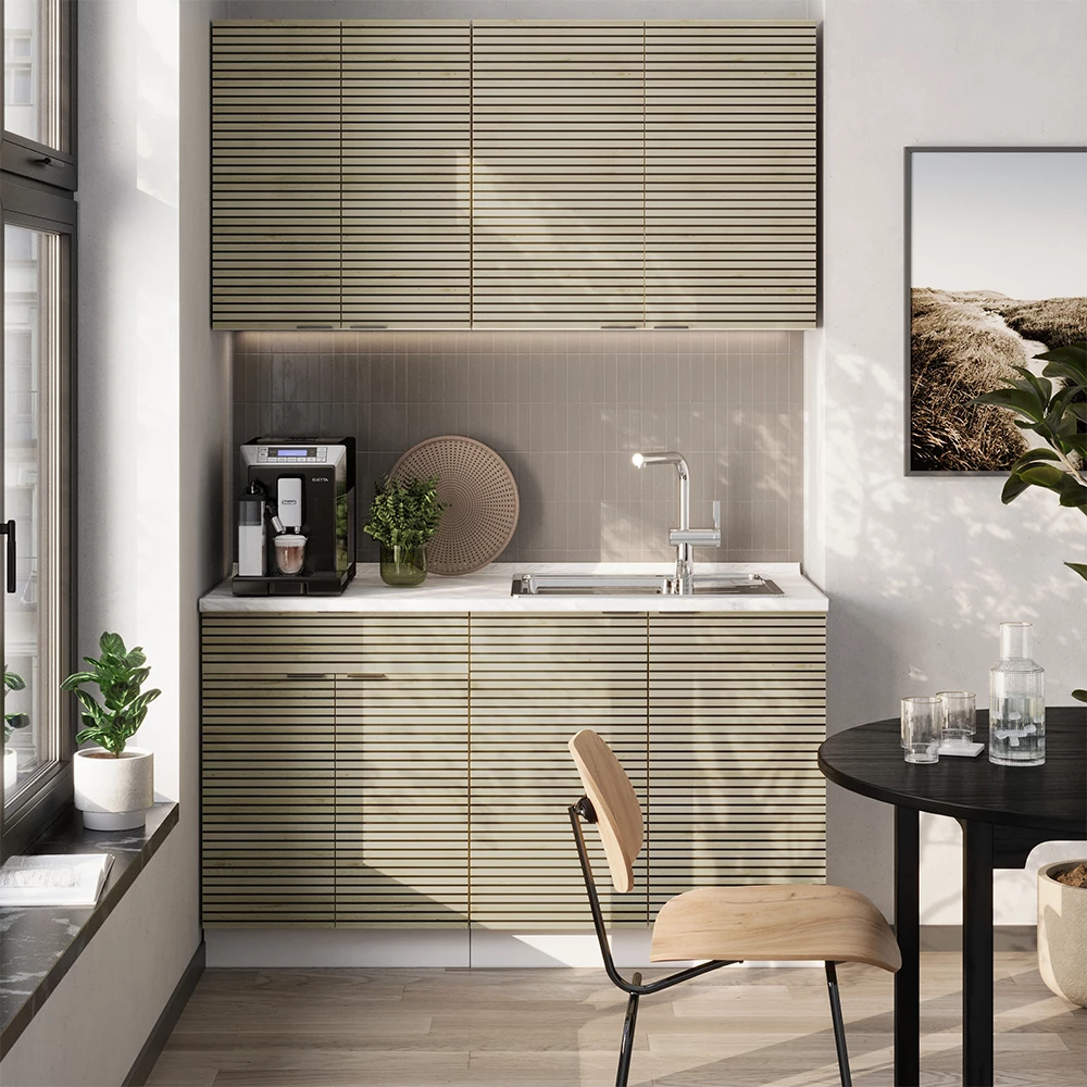 Vicco Enotna kuhinja Hrastova plošča/bela 140 cm , DP Antracit, Fame-Line