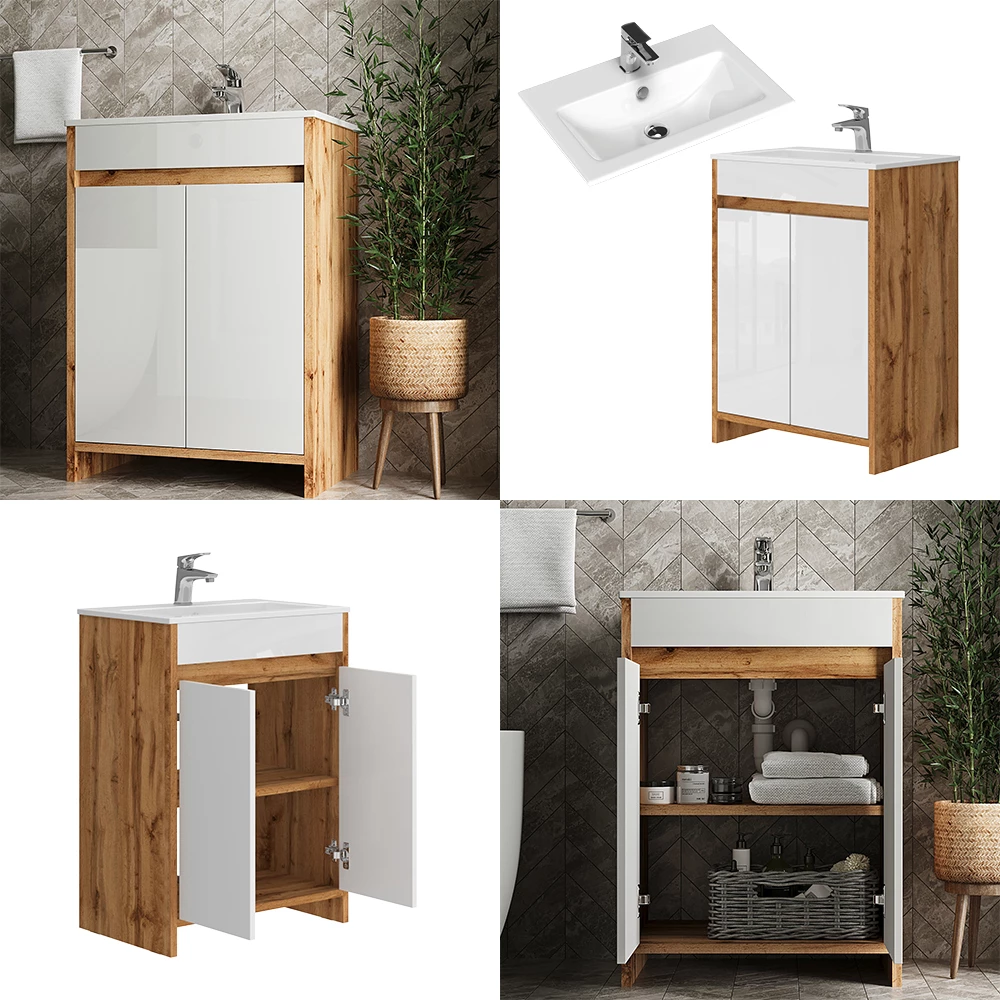 Vicco Waschtischset Goldkraft Eiche 2 Teile, Lemgo