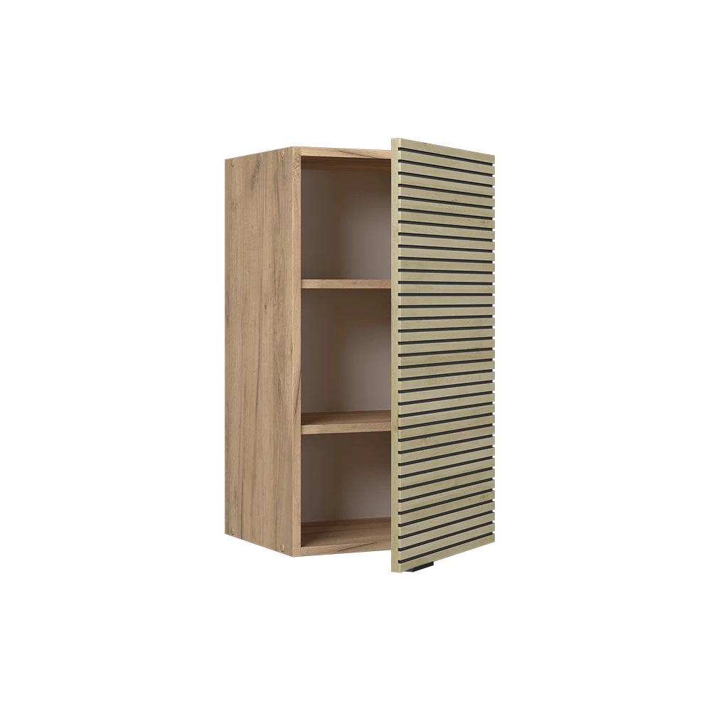 Seinäkaappi in Tammi paneeli on white background