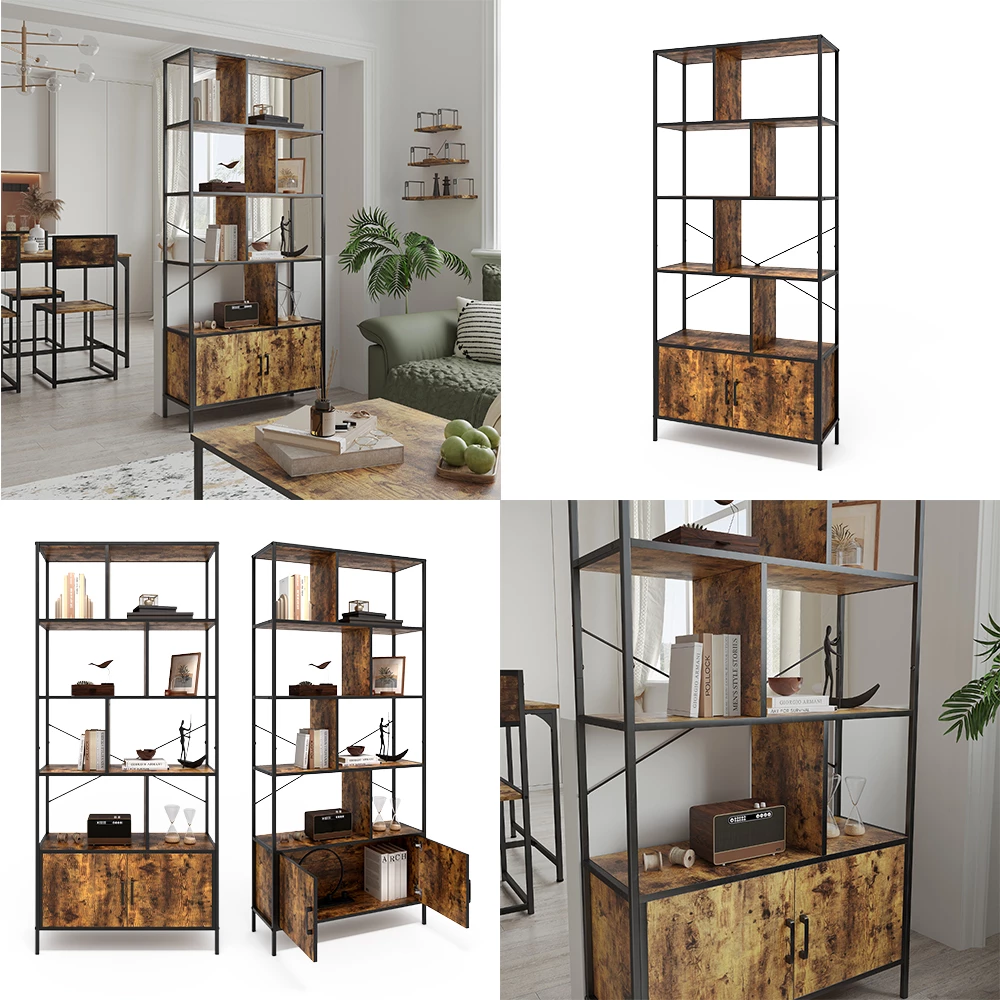 Raumteiler Fyrk Eiche rustikal 80 x 180 cm mit 2 Türen livinity®