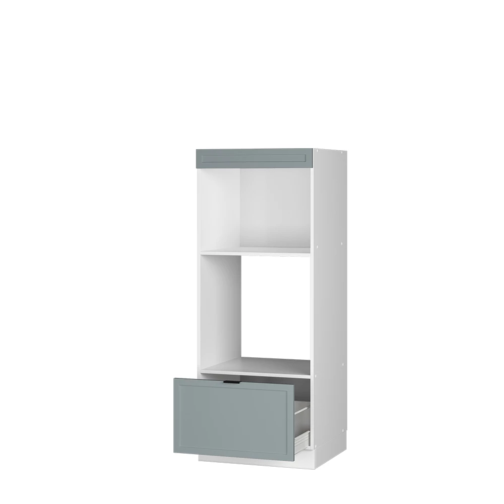 Armoire micro-ondes en Bleu clair-gris sur fond blanc