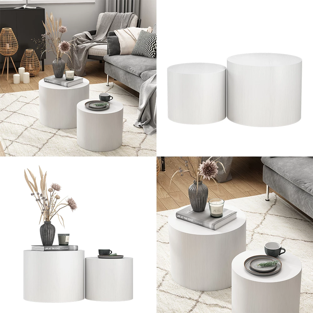 Couchtisch-Set Giva Weiß 48 x 48 cm livinity®
