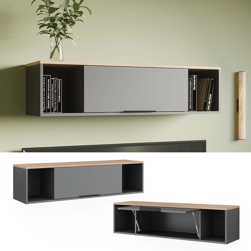 Vicco Seinähylly Anthracite/Sonoma 120x30 cm, Betti