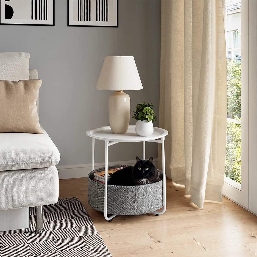 Konferenční stolek  v barvě Bílá na bílém pozadí s dekorativními prvky