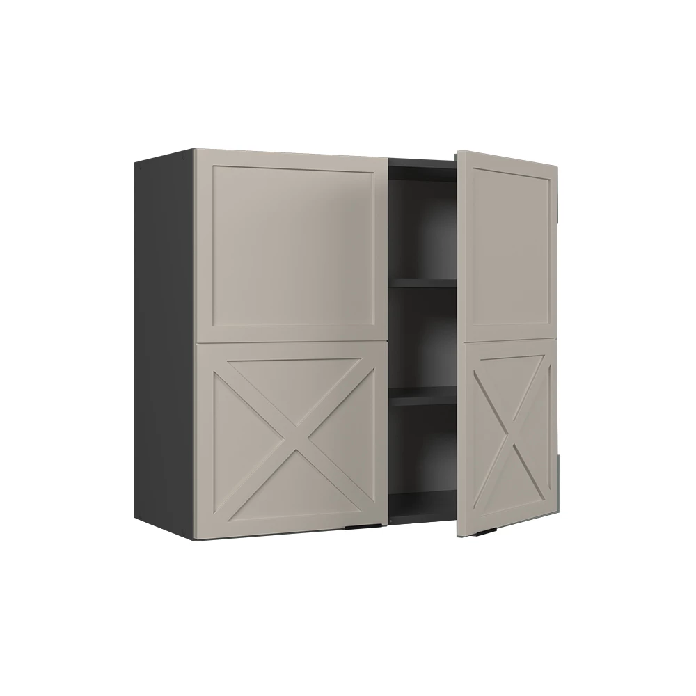 Hängeschrank in GrauBeige auf weißem Hintergrund