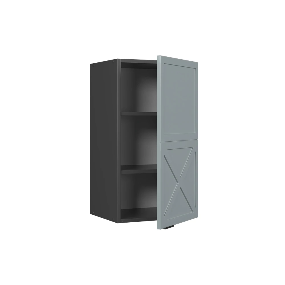 Armario colgante en Azul claro-gris sobre fondo blanco