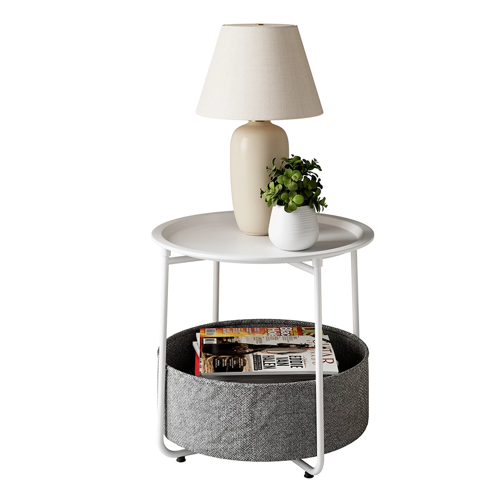 Salontafel in Wit op een witte achtergrond met decoratieve elementen