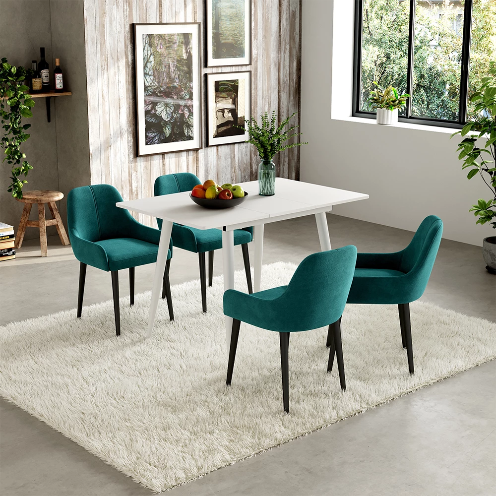 Matbord in Vit shown in ambient setting with decoration