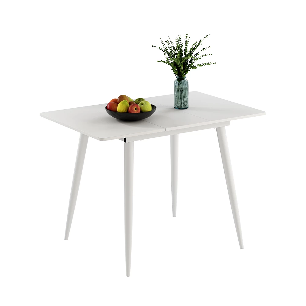Matbord in Vit on white background with decorative elements