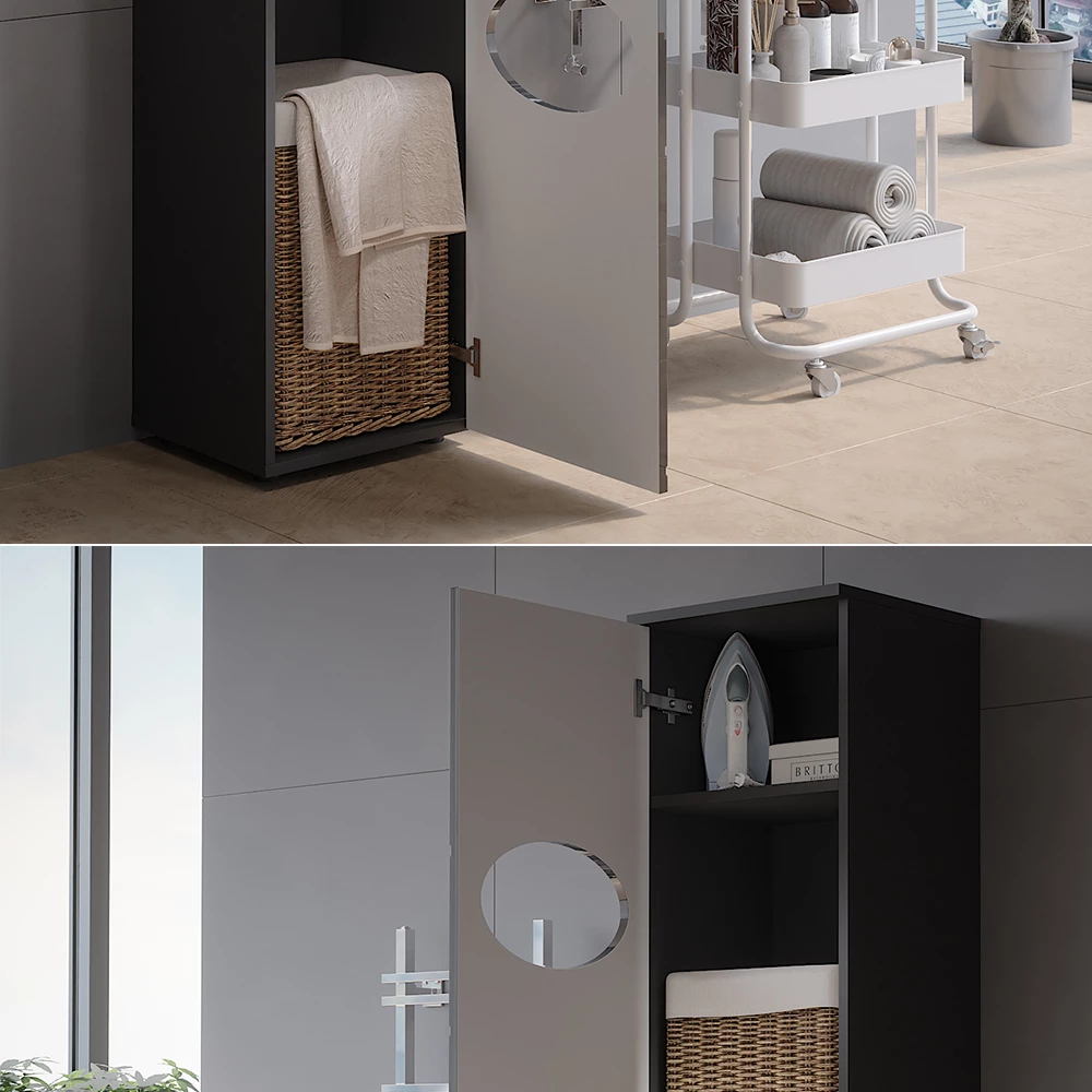 Vicco Armadio per la biancheria Antracite 37.2 x 192 cm, Irma