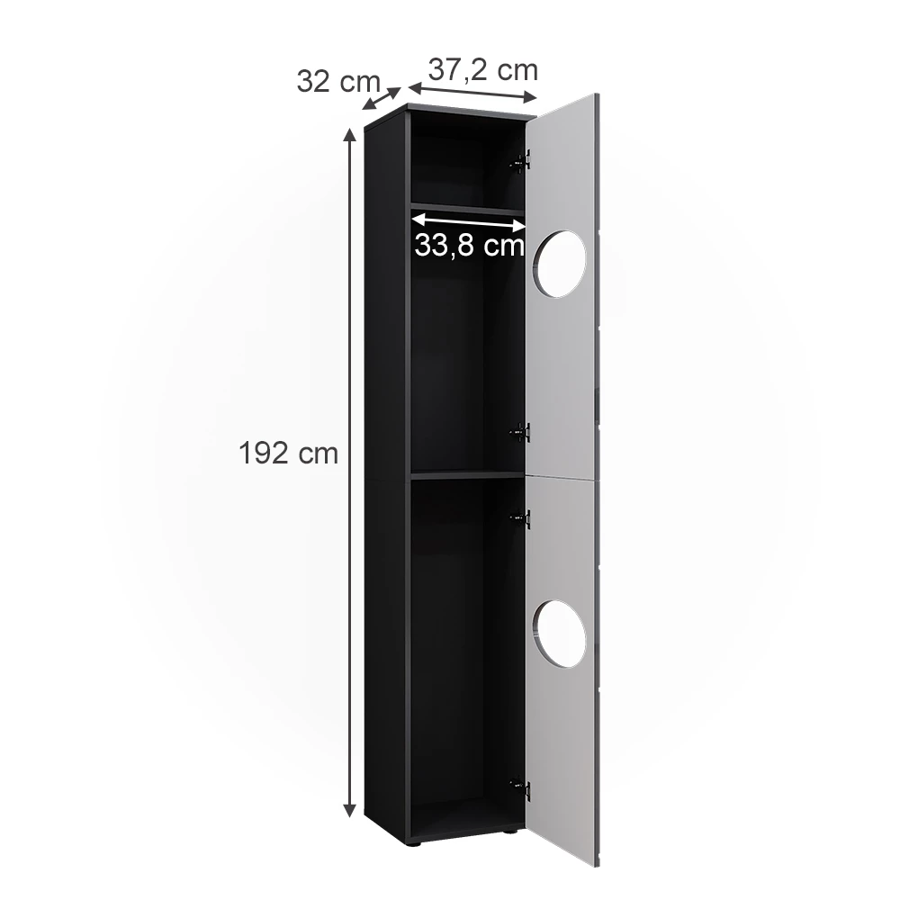Vicco Armadio per la biancheria Antracite 37.2 x 192 cm, Irma