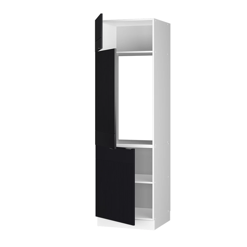 Armoire pour frigo en Noir rayé sur fond blanc