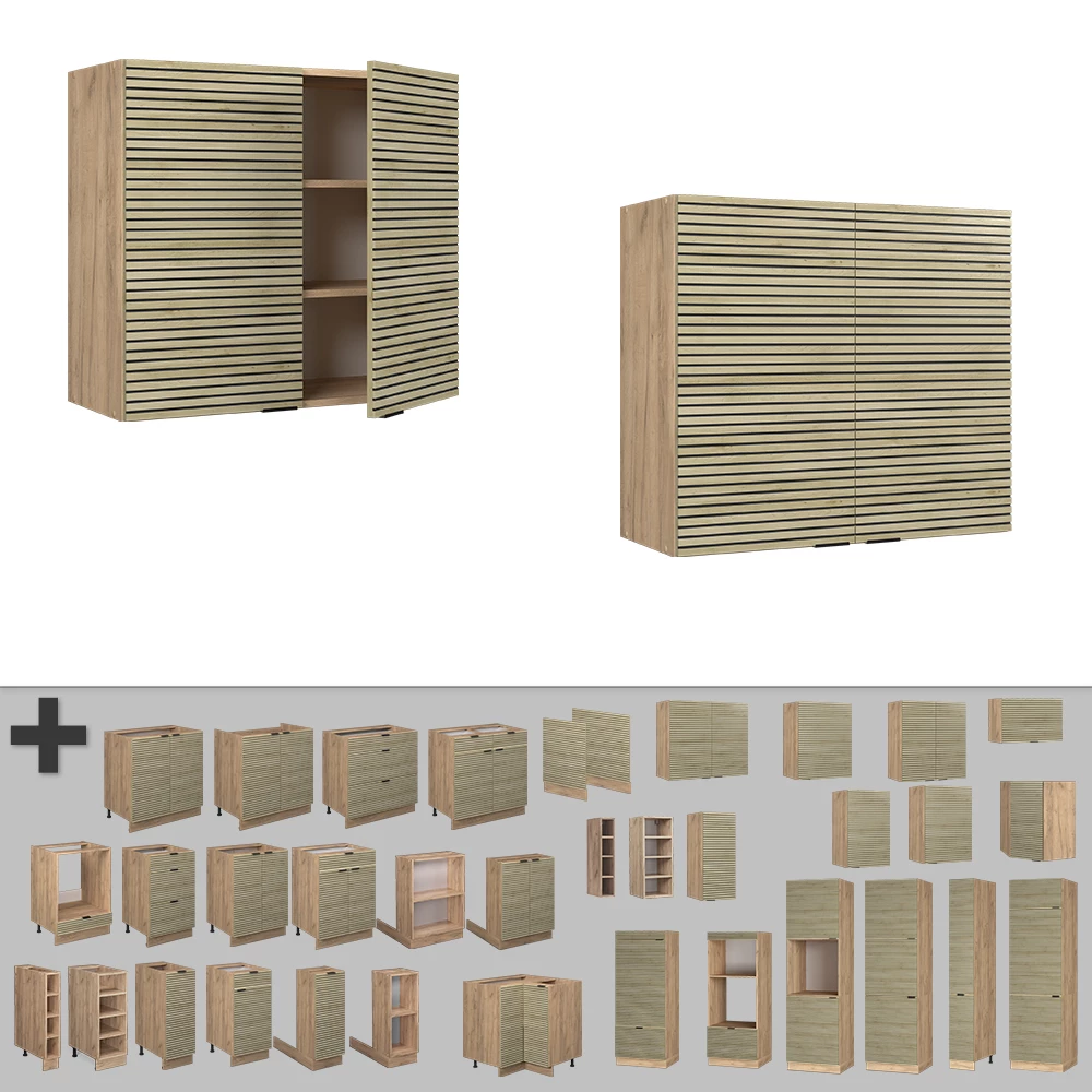 Gros plan de Armoire en verre en Panneau en chêne, montrant la texture/les détails