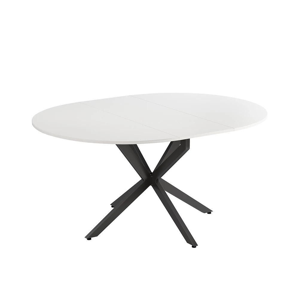 Vicco Étkezőasztal Fehér/fekete 120 x 76.5 cm Kiterjeszthető, Loyd