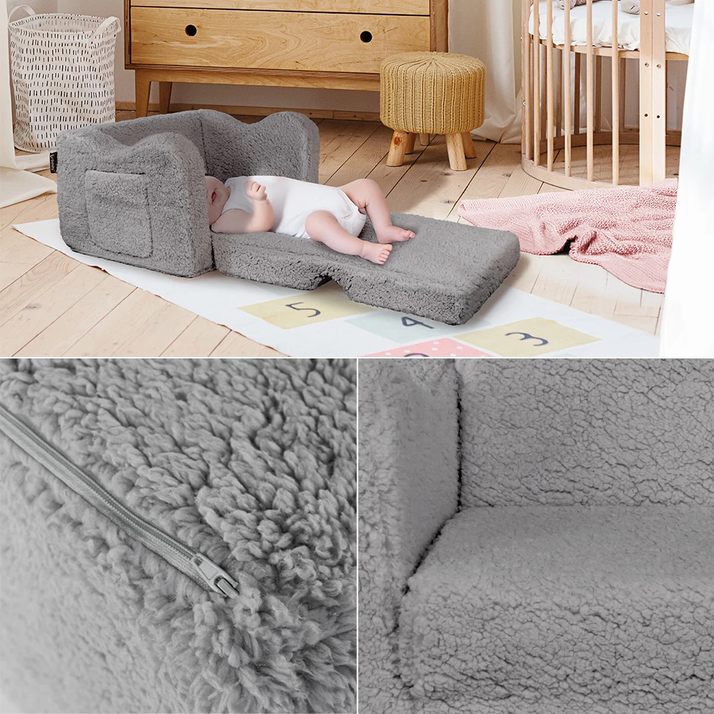 Vicco Børnelænestole Grå 60 x 36 cm Fold-ud, Conni