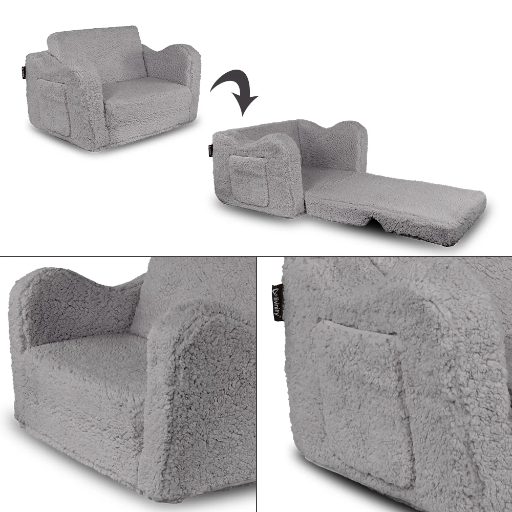 Vicco Børnelænestole Grå 60 x 36 cm Fold-ud, Conni