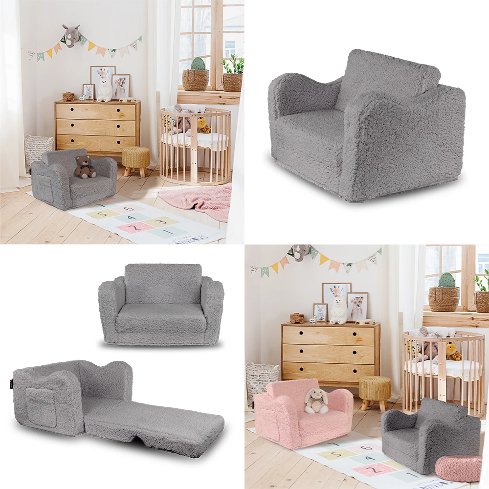 Vicco Børnelænestole Grå 60 x 36 cm Fold-ud, Conni